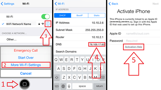 use dns method to bypass icloud activation lock