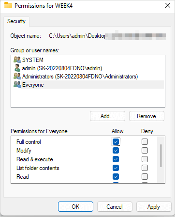 change permission excel file