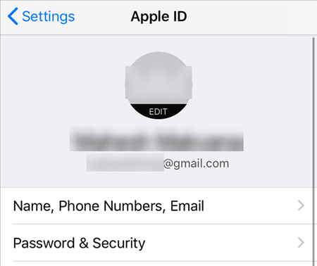 recover icloud email via settings