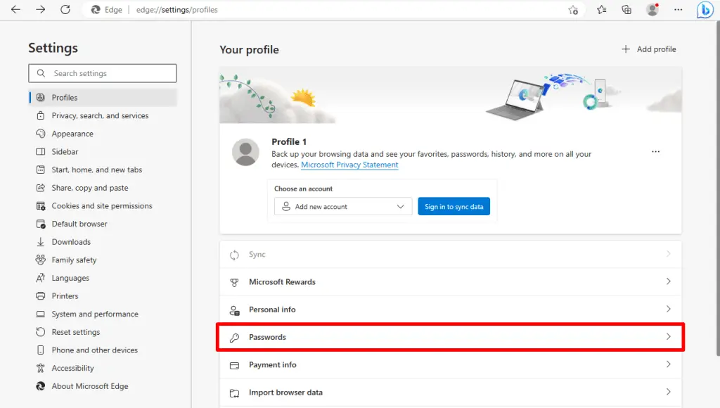 check the facebook password on microsoft edge