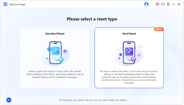 choose hard reset iPhone to factory settings