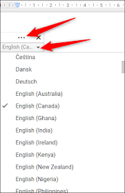 choose language in google docs