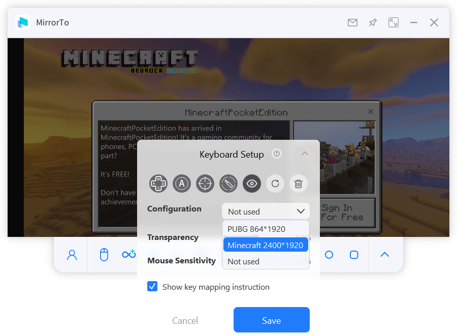 choose minecraft keyboard configuration