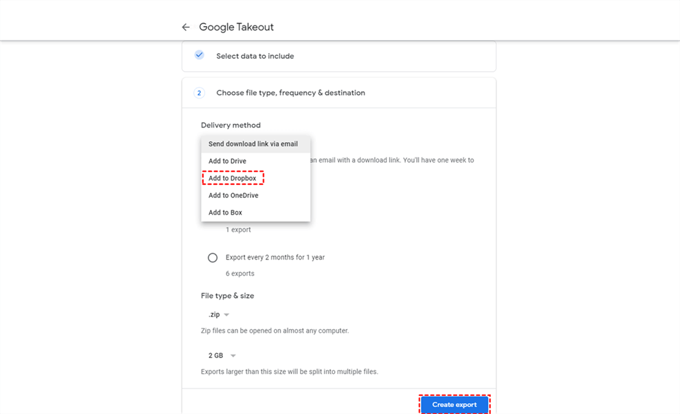 choose the file type