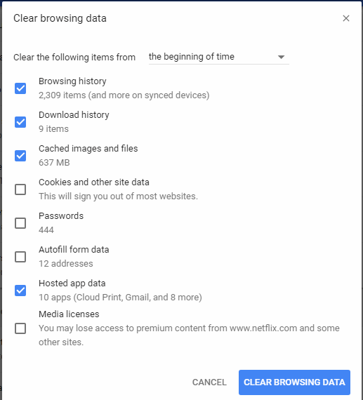 chrome remove temp files