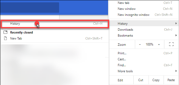 clear browsing history in chrome