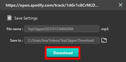 paste url spotify and search