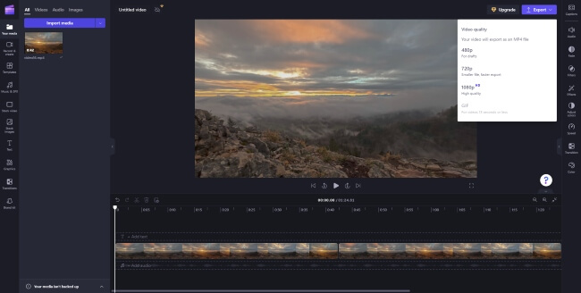 clipchamp online video editor