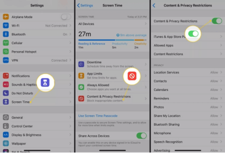 how to use parental controls on iphone via content and restriction