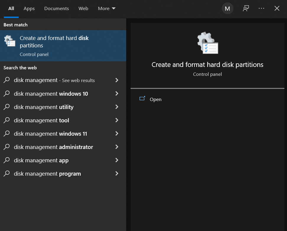 create and format disk partitions