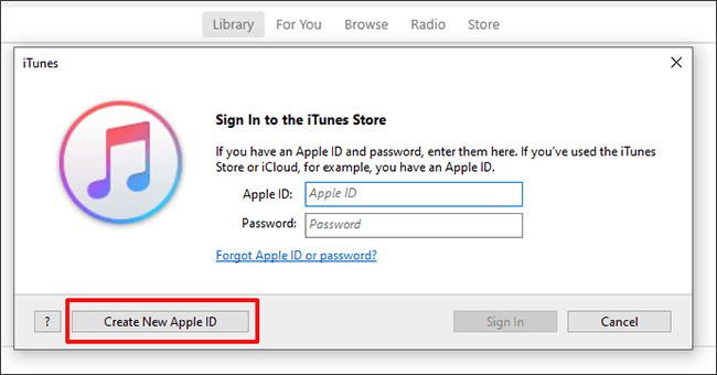 create apple id online iphone via itunes