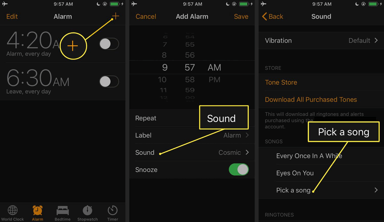 customize alarm tone for iphone