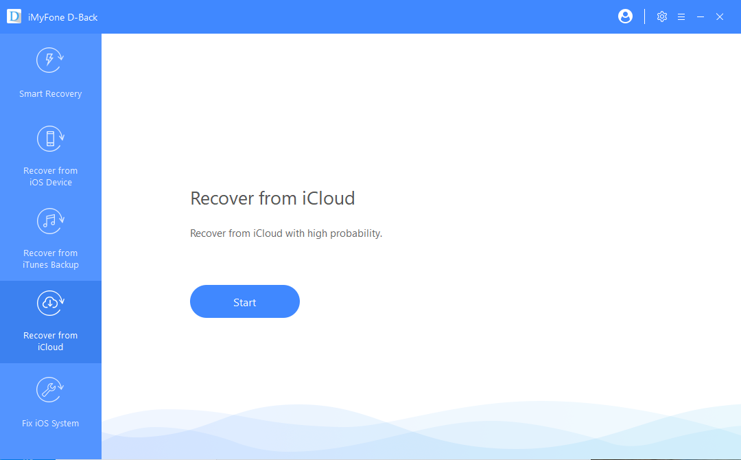 iMyFone D Back for iOS recover from iCloud