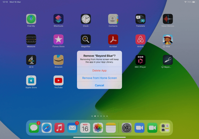 delete apps from ipad