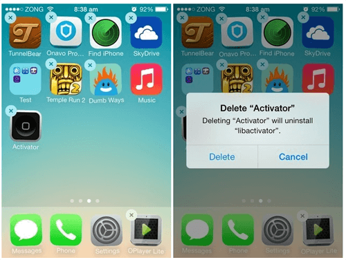 delete apps on iPhone