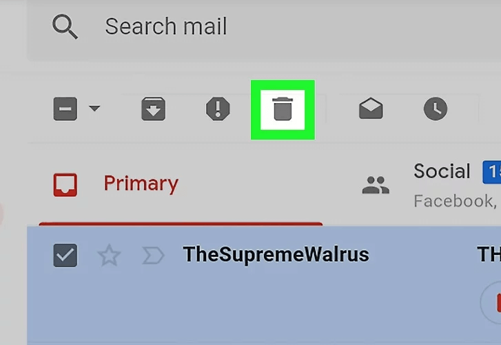 delete trash in gmail
