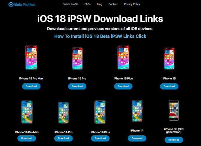 download iOS 18 beta profile directly