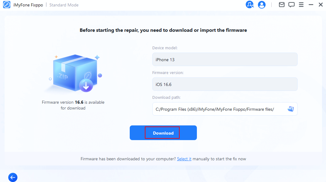 download the firmware - imyfone fixppo