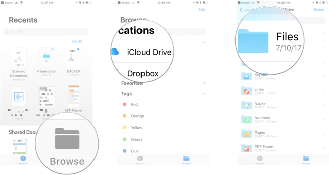 paste files in icloud drive