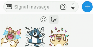 find whatsapp stickers in signal