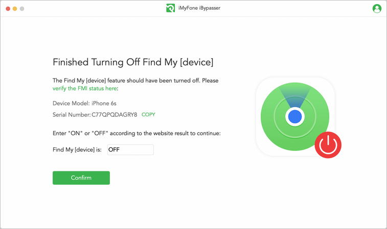 finished turning off find my device