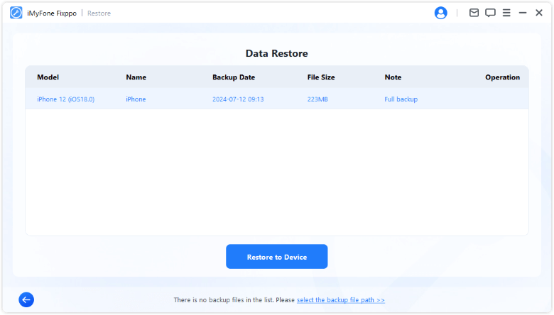 fixppo restore data to device