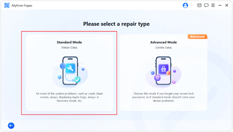 fixppo standard mode to fix iPad in black screen