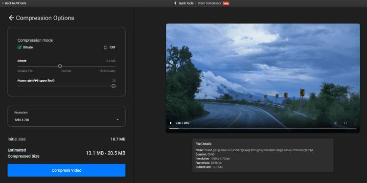 flixier video compressor