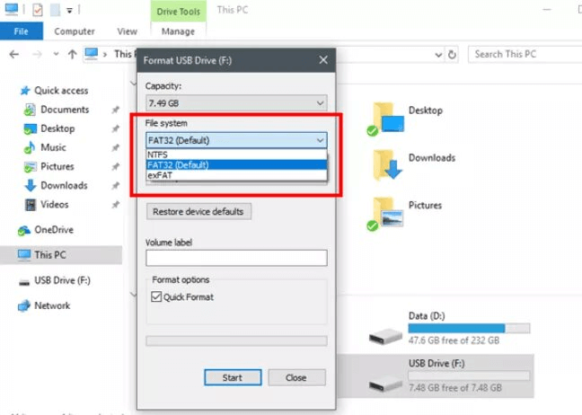 format the device to fix the denied access error