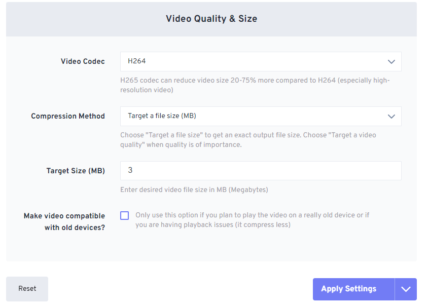 freeconvert adjust settings