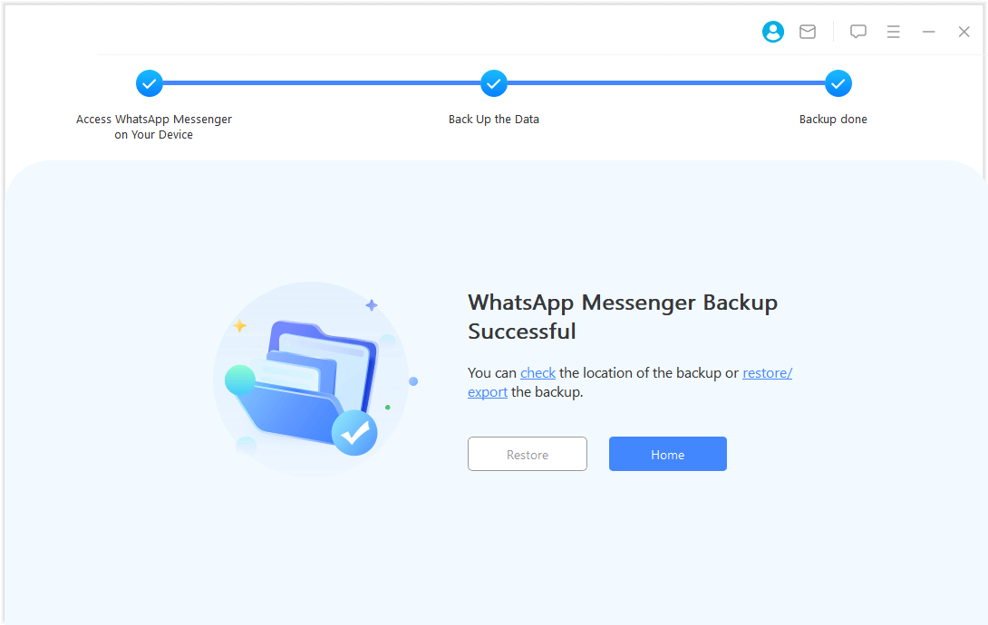 successful WhatsApp backup