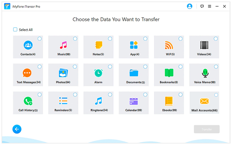 choose the transfer data