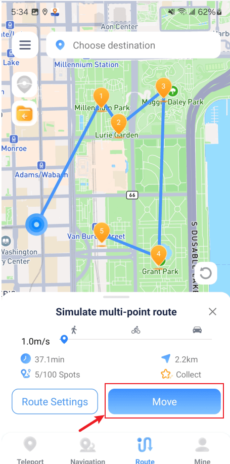 imyfone anyto android multipoint route