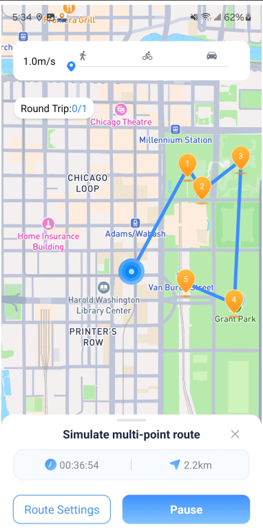 imyfone anyto android multipoint route adjust speed