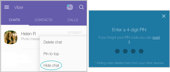 hide Viber chat