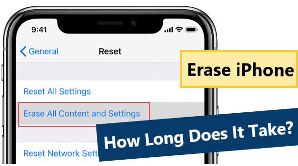 how lng does it take to erase iphone