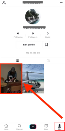how to find drafts on tiktok