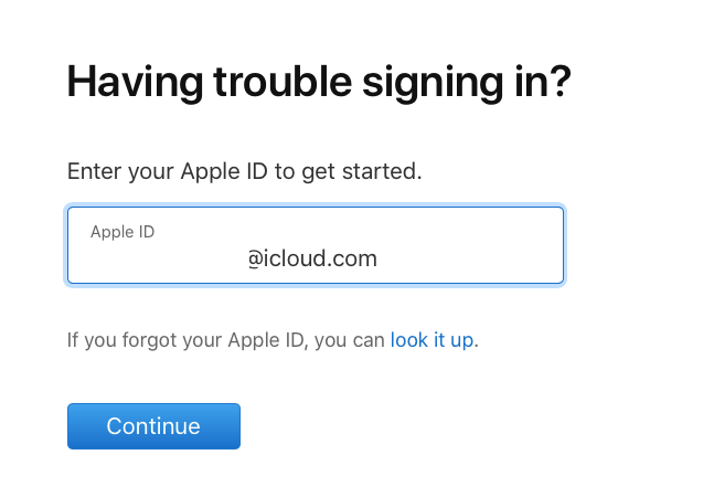 use iforgot to recover icloud email