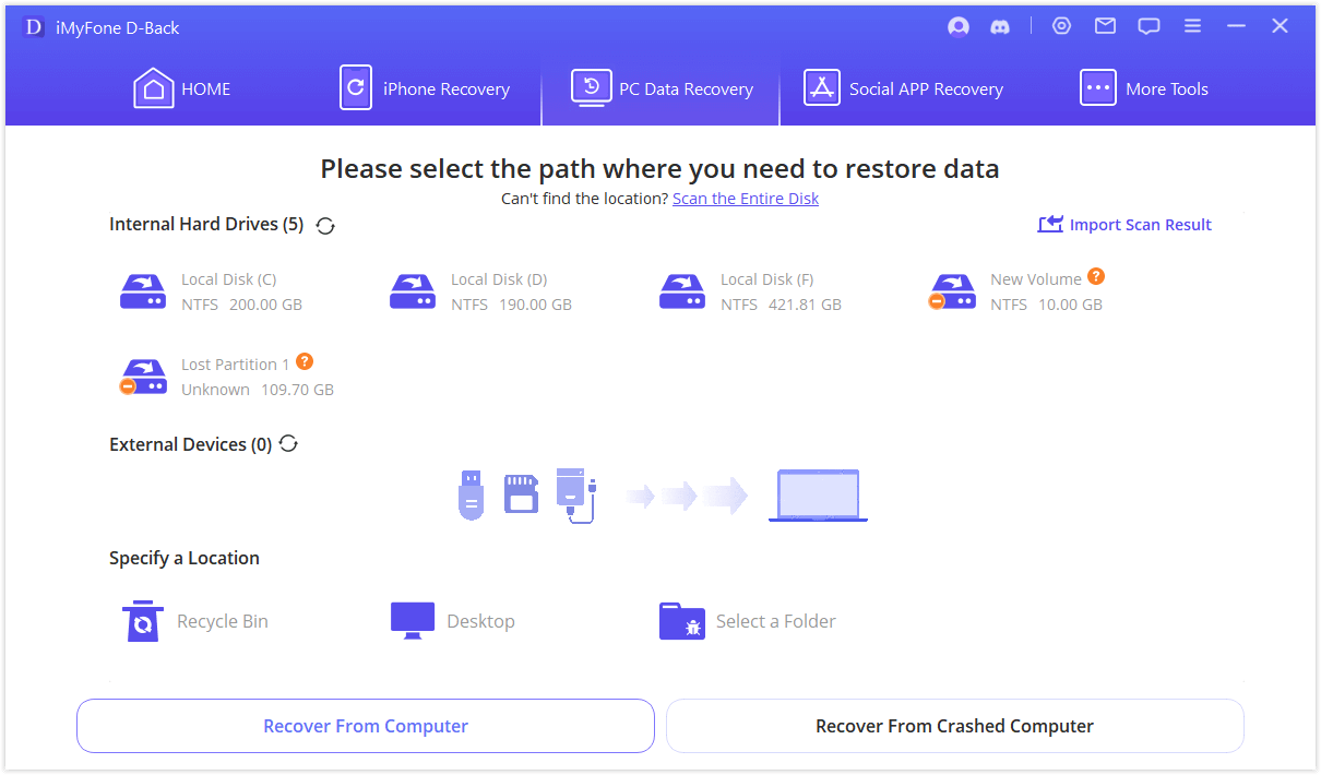 launch D-Back Hard Drive Recovery Expert