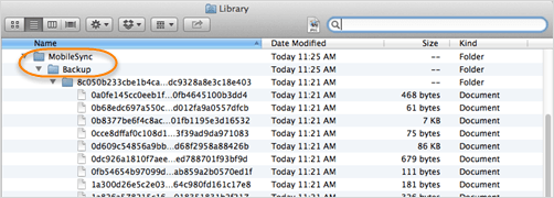 locate iphone backup file