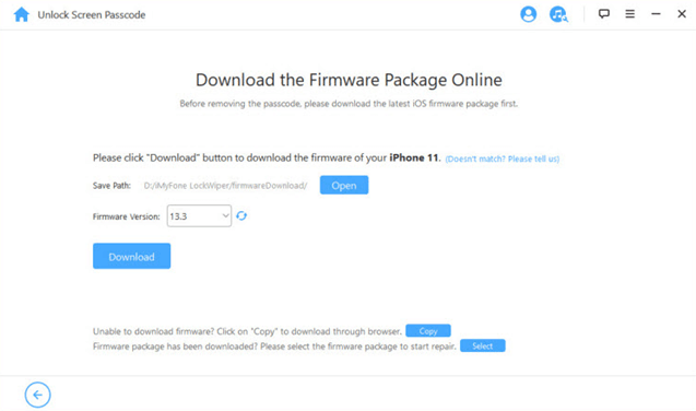 download firmware to remove flashlight from lock screen