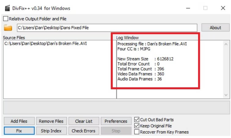 log window