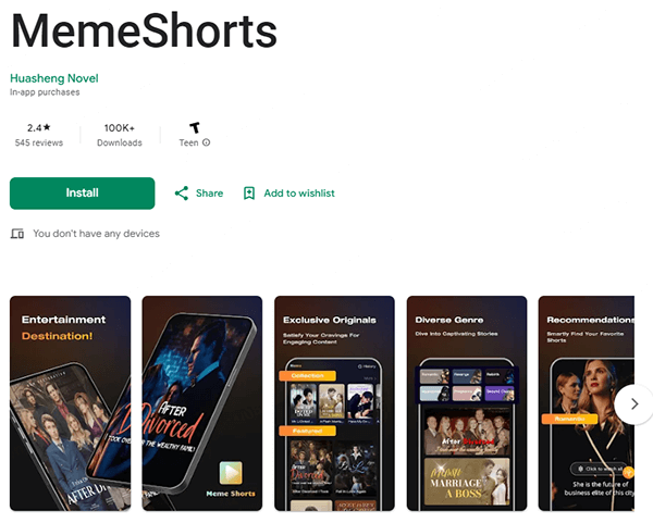 apps lile reelshort memeshorts