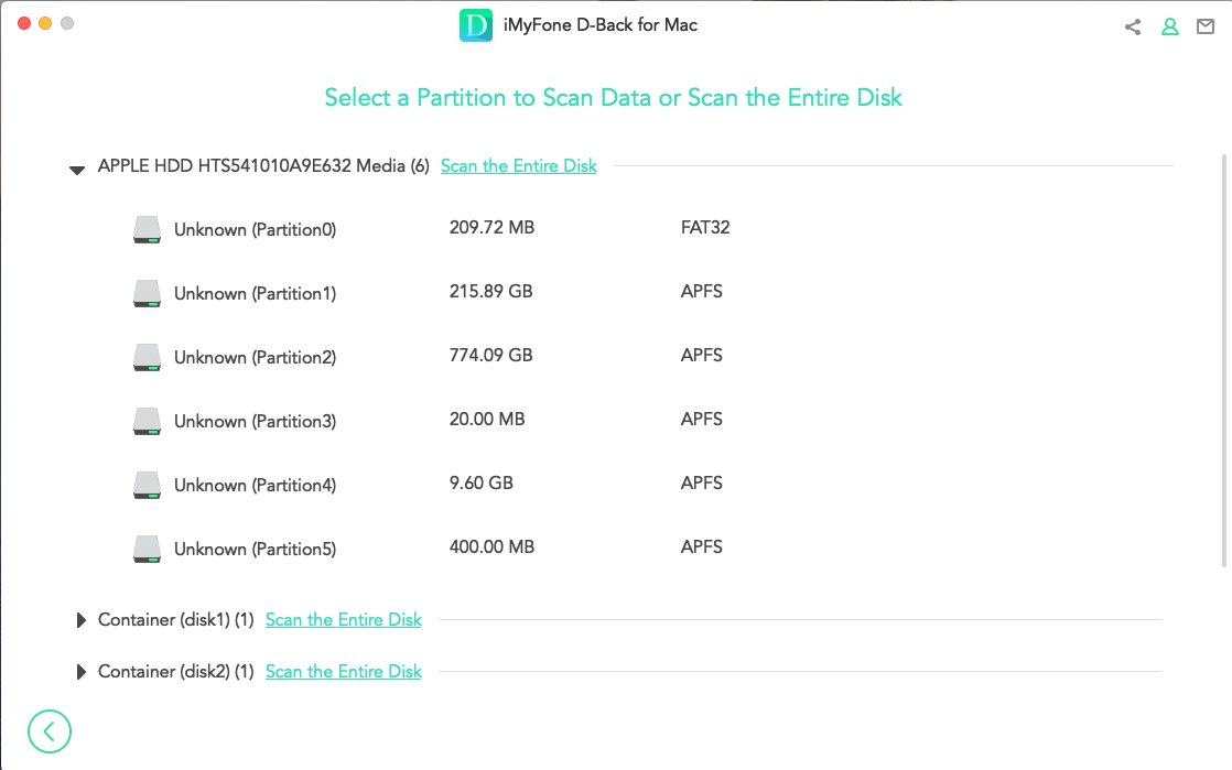 select a partition mac