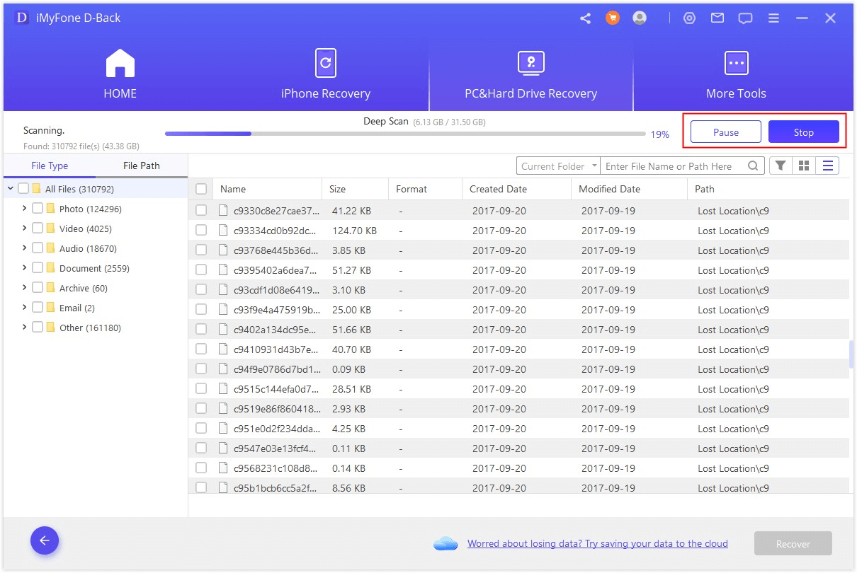 pause scan process