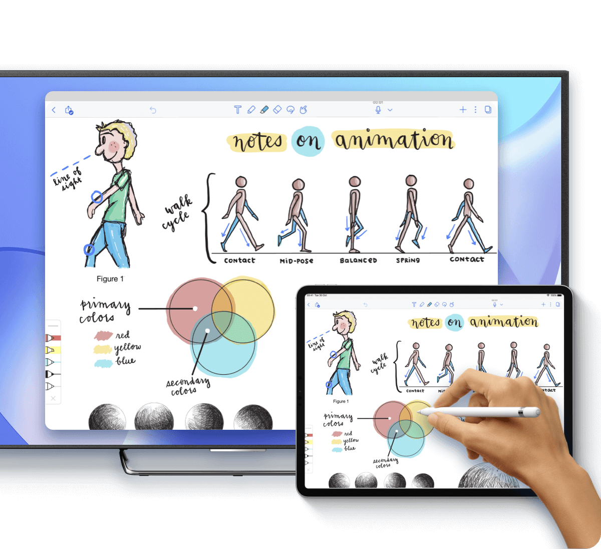 mirror courseware and files from a tablet to pc