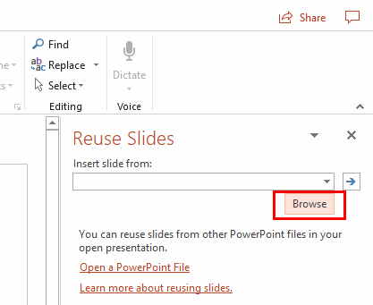 powerpoint browse file