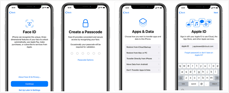 process to set up an apple id