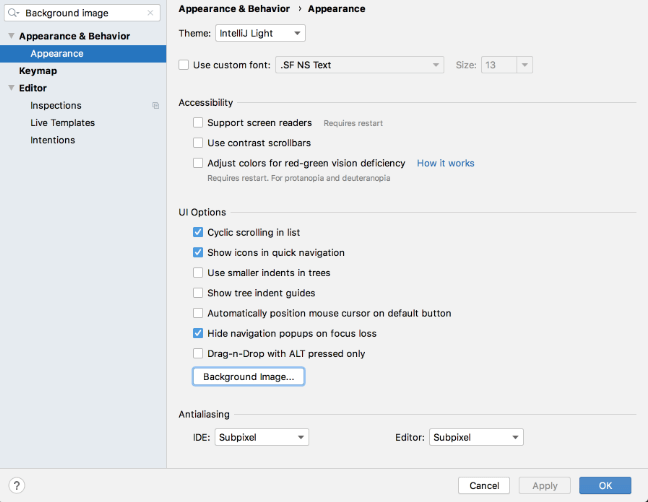 Pycharm appearance