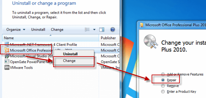 repair microsoft office